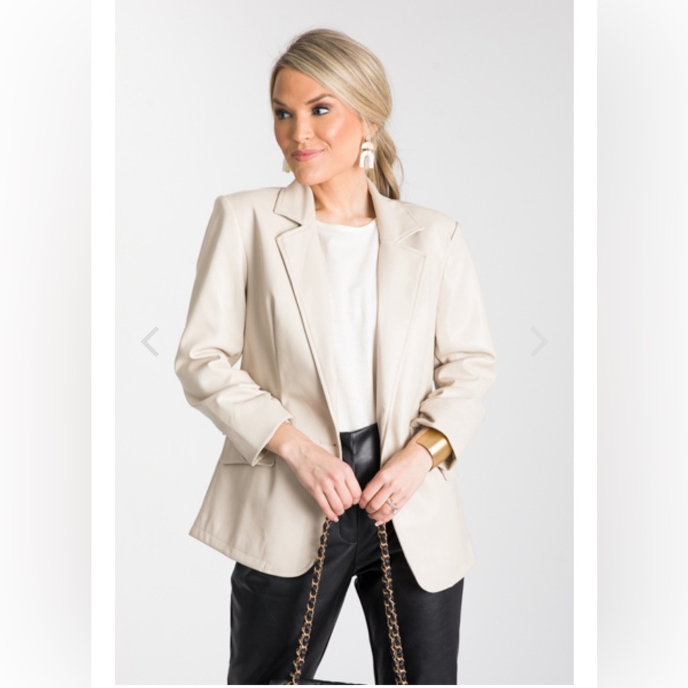 NWT Tart Collection Kia Vegan Blazer Ecru Size L